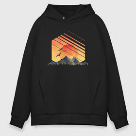 Мужское худи Oversize хлопок с принтом Mountain Galaxy Sunset в Новосибирске, френч-терри — 70% хлопок, 30% полиэстер. Мягкий теплый начес внутри —100% хлопок | боковые карманы, эластичные манжеты и нижняя кромка, капюшон на магнитной кнопке | Тематика изображения на принте: abstract | art | geometric | geometry | landscape | minimalism | sky | space | sun | абстракция | арт | векторный рисунок | восход | галактика | геометрия | гора | горный пейзаж | горы | закат | картина | космос | минимализм | небо