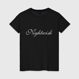 Женская футболка хлопок с принтом Nightwish Logo в Новосибирске, 100% хлопок | прямой крой, круглый вырез горловины, длина до линии бедер, слегка спущенное плечо | bye bye beautiful | ghost love score | logo | nemo | nightwish | over the hills and far away | phantom of the opera | reaction | sleeping sun | wish i had an angel | wishmaster | белый | лого | логотип | найтвиш