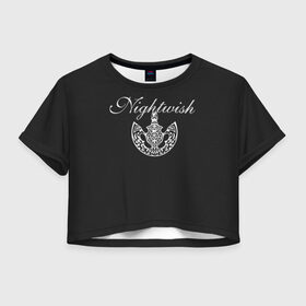 Женская футболка Crop-top 3D с принтом Nightwish в Новосибирске, 100% полиэстер | круглая горловина, длина футболки до линии талии, рукава с отворотами | anett | angels | emppu | fall | first | flor | holopainen | imaginaerum | jansen | night | oacenborn | olzon | tarja | tuomas | turunen | voorinen | wish | анетт | воображариум | вуоринен | ользон | тарья | туомас | турунен | флор | холопайнен 