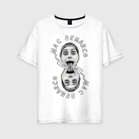 Женская футболка хлопок Oversize с принтом Mac Demarco в Новосибирске, 100% хлопок | свободный крой, круглый ворот, спущенный рукав, длина до линии бедер
 | Тематика изображения на принте: mac demarco | мак демарко | мак демарко арт | мак демарко рисунок