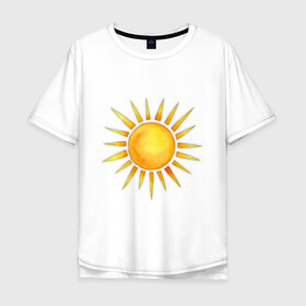 Мужская футболка хлопок Oversize с принтом солнце рисунок в Новосибирске, 100% хлопок | свободный крой, круглый ворот, “спинка” длиннее передней части | астрономия | жара | звезда | космос | лето | лучи | рисунок | свет | светило | солнце | солнышко