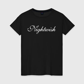 Женская футболка хлопок с принтом Nightwish Logo / Найтвиш (Z) в Новосибирске, 100% хлопок | прямой крой, круглый вырез горловины, длина до линии бедер, слегка спущенное плечо | music | night wish | nightwish | nuclear blast | rock | spinefarm | лого | музыка | найт виш | найтвиш | рок | симфоник метал | тарья турунен | флор янсен