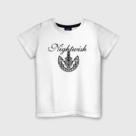 Детская футболка хлопок с принтом Nightwish Logo / Найтвиш (Z) в Новосибирске, 100% хлопок | круглый вырез горловины, полуприлегающий силуэт, длина до линии бедер | Тематика изображения на принте: music | night wish | nightwish | nuclear blast | rock | spinefarm | лого | музыка | найт виш | найтвиш | рок | симфоник метал | тарья турунен | флор янсен