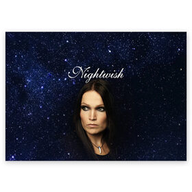Поздравительная открытка с принтом Nightwish | Tarja Turunen (Z) в Новосибирске, 100% бумага | плотность бумаги 280 г/м2, матовая, на обратной стороне линовка и место для марки
 | music | nightwish | nuclear blast | rock | spinefarm | tarja turunen | лого | музыка | найтвиш | рок | симфоник метал | тарья турунен | флор янсен