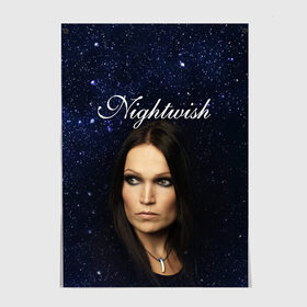 Постер с принтом Nightwish | Tarja Turunen (Z) в Новосибирске, 100% бумага
 | бумага, плотность 150 мг. Матовая, но за счет высокого коэффициента гладкости имеет небольшой блеск и дает на свету блики, но в отличии от глянцевой бумаги не покрыта лаком | Тематика изображения на принте: music | nightwish | nuclear blast | rock | spinefarm | tarja turunen | лого | музыка | найтвиш | рок | симфоник метал | тарья турунен | флор янсен