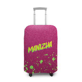 Чехол для чемодана 3D с принтом Манижа Manizha в Новосибирске, 86% полиэфир, 14% спандекс | двустороннее нанесение принта, прорези для ручек и колес | Тематика изображения на принте: akkulista | eurovision | manizha merch | manizha мерч | neon | pink | russian woman | singer | брызги красок | брызки краски | евровидение 2021 | манижа мерч | неоновая надпись | певица | песня | розовые стразы | роттердам | ру кола