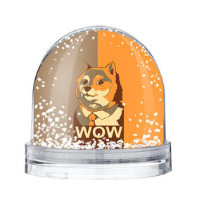 Снежный шар с принтом Doge Wow в Новосибирске, Пластик | Изображение внутри шара печатается на глянцевой фотобумаге с двух сторон | animal | art | dog | doge | dogecoin | many x | mem | meme | new | poster | such x | wave | wow | арт | в | галстук | галстуке | двухцветная | животное | зверь | имени | кабосу | мем | мемас | мэм | по | постер | сиба ину | собака | хищник