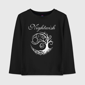 Детский лонгслив хлопок с принтом NIGHTWISH в Новосибирске, 100% хлопок | круглый вырез горловины, полуприлегающий силуэт, длина до линии бедер | metal | nightwish | tarja turunen | метал | музыка | найтвиш | рок | симфо метал | тарья турунен