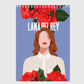 Скетчбук с принтом LANA DEL REY в Новосибирске, 100% бумага
 | 48 листов, плотность листов — 100 г/м2, плотность картонной обложки — 250 г/м2. Листы скреплены сверху удобной пружинной спиралью | lana del rey | music | лана дел рей | музыка | певица