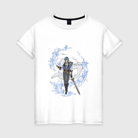 Женская футболка хлопок с принтом Кэйа в Новосибирске, 100% хлопок | прямой крой, круглый вырез горловины, длина до линии бедер, слегка спущенное плечо | арт | кейа | кэйа | лёд | милый парень | рисунок