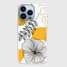 Чехол для iPhone 13 Pro с принтом Цветы в Новосибирске,  |  | flowers | герберы | контур | легкие | лилии | мягкие | роза | ромашка | тренд | цветы