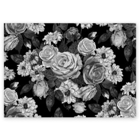 Поздравительная открытка с принтом Розы в Новосибирске, 100% бумага | плотность бумаги 280 г/м2, матовая, на обратной стороне линовка и место для марки
 | flowers | герберы | контур | легкие | лилии | мягкие | роза | ромашка | тренд | цветы