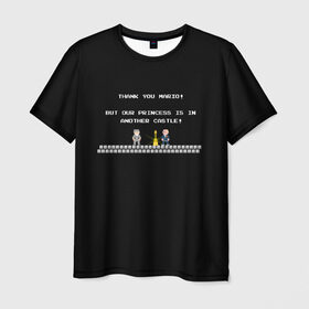 Мужская футболка 3D с принтом Марио Ёршик в Новосибирске, 100% полиэфир | прямой крой, круглый вырез горловины, длина до линии бедер | Тематика изображения на принте: 8bit | dendy | game over | sega | super mario | ёршик | игра | прикол | ретро | супер марио