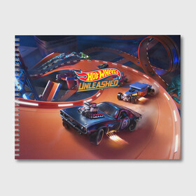 Альбом для рисования с принтом Hot Wheels Unleashed в Новосибирске, 100% бумага
 | матовая бумага, плотность 200 мг. | auto | avto | car | game | hot | hotweels | race | weels | wheels | авто | автоспорт | гонки | игра | игрушка | машина | модель | хот вилс