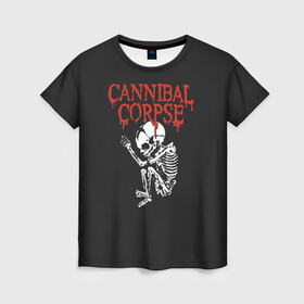 Женская футболка 3D с принтом Cannibal Corpse в Новосибирске, 100% полиэфир ( синтетическое хлопкоподобное полотно) | прямой крой, круглый вырез горловины, длина до линии бедер | cannibal corpse | kreator | slayer | sodom | анархия | блэк метал | гаражный рок | гитара | гранж | дэт метал | металл | панк рок | рок музыка | рок н ролл | рокер | треш метал | труп каннибал | тяжелый рок | хард рок