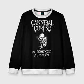 Детский свитшот 3D с принтом Cannibal Corpse в Новосибирске, 100% полиэстер | свободная посадка, прямой крой, мягкая тканевая резинка на рукавах и понизу свитшота | cannibal corpse | kreator | punk rock | slayer | sodom | анархия | блэк метал | гаражный рок | гранж | дэт метал | металл | панк рок | рок музыка | рок н ролл | рокер | треш метал | труп каннибал | тяжелый рок | хард рок