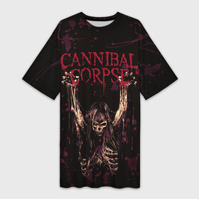 Платье-футболка 3D с принтом Cannibal Corpse | Skeleton в Новосибирске,  |  | blood | bones | cannibal corpse | skeleton | skull | кости | кровь | скелет | труп каннибала | череп