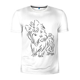 Мужская футболка 3D спортивная с принтом йорк в Новосибирске, 100% полиэстер с улучшенными характеристиками | приталенный силуэт, круглая горловина, широкие плечи, сужается к линии бедра | Тематика изображения на принте: dog | гав | животные | йорк | йоркширский терьер | милота | собака | собачка | терьер | фауна | хвостик | щенок | язык