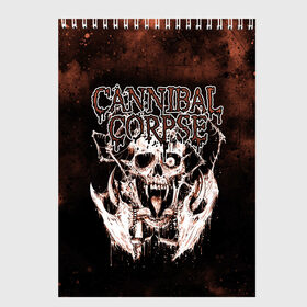 Скетчбук с принтом Cannibal Corpse в Новосибирске, 100% бумага
 | 48 листов, плотность листов — 100 г/м2, плотность картонной обложки — 250 г/м2. Листы скреплены сверху удобной пружинной спиралью | canibal corpse | cannibal corpse | death metal | группы | дэт метал | канибал корпс | метал | рок
