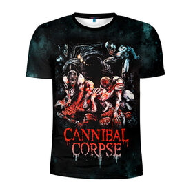 Мужская футболка 3D спортивная с принтом Cannibal Corpse в Новосибирске, 100% полиэстер с улучшенными характеристиками | приталенный силуэт, круглая горловина, широкие плечи, сужается к линии бедра | canibal corpse | cannibal corpse | death metal | группы | дэт метал | канибал корпс | метал | рок