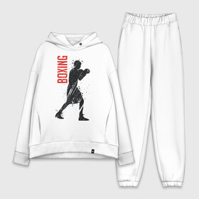 Женский костюм хлопок Oversize с принтом Боксер в Новосибирске,  |  | art | athlete | boxer | boxing | fighter | gloves | man | sport | арт | боец | бокс | боксер | перчатки | спорт | спортсмен | человек