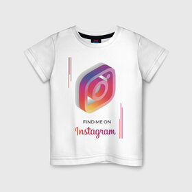 Детская футболка хлопок с принтом Инстаграм / Instagram в Новосибирске, 100% хлопок | круглый вырез горловины, полуприлегающий силуэт, длина до линии бедер | facebook | instagram | инста | инстаграм | платформа | приложение | редактор фотографий | социальная сеть | соцсеть