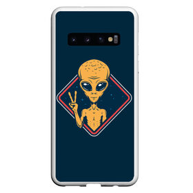 Чехол для Samsung Galaxy S10 с принтом НЛО / UFO в Новосибирске, Силикон | Область печати: задняя сторона чехла, без боковых панелей | ufo | брат по разуму | зеленый человечек | инопланетец | инопланетник | инопланетный гость | инопланетянин | марсианин | нло | пришелец