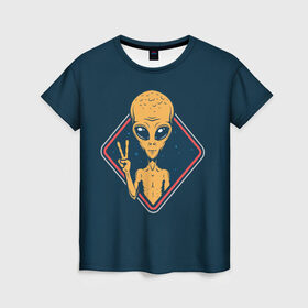 Женская футболка 3D с принтом НЛО / UFO в Новосибирске, 100% полиэфир ( синтетическое хлопкоподобное полотно) | прямой крой, круглый вырез горловины, длина до линии бедер | ufo | брат по разуму | зеленый человечек | инопланетец | инопланетник | инопланетный гость | инопланетянин | марсианин | нло | пришелец