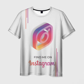 Мужская футболка 3D с принтом Инстаграм / Instagram в Новосибирске, 100% полиэфир | прямой крой, круглый вырез горловины, длина до линии бедер | facebook | instagram | инста | инстаграм | платформа | приложение | редактор фотографий | социальная сеть | соцсеть