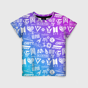 Детская футболка 3D с принтом K-POP | Лучшие Группы в Новосибирске, 100% гипоаллергенный полиэфир | прямой крой, круглый вырез горловины, длина до линии бедер, чуть спущенное плечо, ткань немного тянется | Тематика изображения на принте: ateez | bangtan | black pink | blackpink | boys | bts | exo | g dragon | got7 | jin | k pop | kpop | love | min yoon | monsta x | nct | seoul | seventeen | sninee | stray kids | straykids | suga | twice | арэм | бойбенд | бойбэнд | бтс | ви | вс