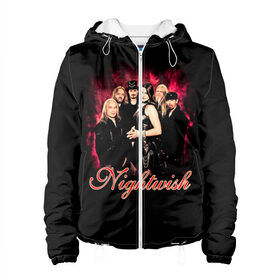 Женская куртка 3D с принтом Nightwish в Новосибирске, ткань верха — 100% полиэстер, подклад — флис | прямой крой, подол и капюшон оформлены резинкой с фиксаторами, два кармана без застежек по бокам, один большой потайной карман на груди. Карман на груди застегивается на липучку | gothic | metall | nightwish | rock | tarja turunen | готические | логотипы рок групп | метал | музыка | найтвиш | рок группы | рокерские | симфоник метал | тарья турунен