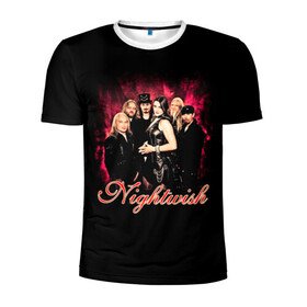 Мужская футболка 3D спортивная с принтом Nightwish в Новосибирске, 100% полиэстер с улучшенными характеристиками | приталенный силуэт, круглая горловина, широкие плечи, сужается к линии бедра | gothic | metall | nightwish | rock | tarja turunen | готические | логотипы рок групп | метал | музыка | найтвиш | рок группы | рокерские | симфоник метал | тарья турунен