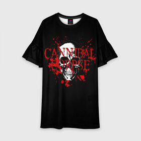 Детское платье 3D с принтом Cannibal Corpse в Новосибирске, 100% полиэстер | прямой силуэт, чуть расширенный к низу. Круглая горловина, на рукавах — воланы | Тематика изображения на принте: cannibal | cannibal corpse | corpse | trash | алекс уэбстер | брутальный дэт метал | джордж фишер | дэт метал | дэтграйнд | пол мазуркевич | пэт обрайэн | роб барретт