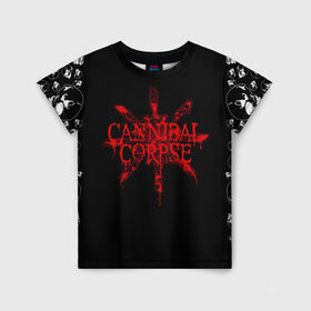 Детская футболка 3D с принтом Cannibal Corpse в Новосибирске, 100% гипоаллергенный полиэфир | прямой крой, круглый вырез горловины, длина до линии бедер, чуть спущенное плечо, ткань немного тянется | cannibal | cannibal corpse | corpse | trash | алекс уэбстер | брутальный дэт метал | дэт метал | дэтграйнд | пол мазуркевич