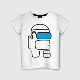 Детская футболка хлопок с принтом АМОНГ АС ШРИФТ AMONG US TYPE в Новосибирске, 100% хлопок | круглый вырез горловины, полуприлегающий силуэт, длина до линии бедер | among us | амонг ас | игры | прикол