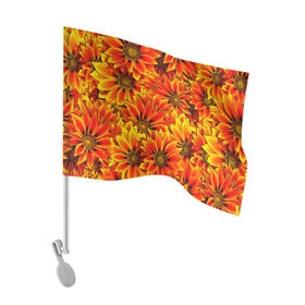 Флаг для автомобиля с принтом ЦВЕТОЧНЫЙ ОРНАМЕНТ в Новосибирске, 100% полиэстер | Размер: 30*21 см | flower | orange | pattern | девушкам | лепестки | оранжевый | орнамент | растения | текстуры | цветы