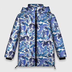 Женская зимняя куртка Oversize с принтом Рыбы-птицы | Узоры в Новосибирске, верх — 100% полиэстер; подкладка — 100% полиэстер; утеплитель — 100% полиэстер | длина ниже бедра, силуэт Оверсайз. Есть воротник-стойка, отстегивающийся капюшон и ветрозащитная планка. 

Боковые карманы с листочкой на кнопках и внутренний карман на молнии | air | animals | birds | fairy tale | fantasy | fauna. | feathers | fish | sea | summer | turtle | water | вода | воздух | животные | лето | море | перья | птицы | рыбы | сказка | фантазия | фауна