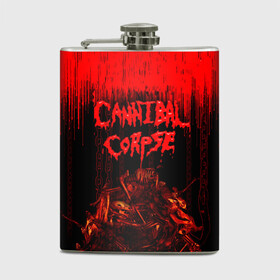 Фляга с принтом CANNIBAL CORPSE в Новосибирске, металлический корпус | емкость 0,22 л, размер 125 х 94 мм. Виниловая наклейка запечатывается полностью | Тематика изображения на принте: blood | cannibal corpse | death metal | grunge | hardcore | music | punk | rock | usa | группа | канибал | кровь | метал | музыка | рок | сша | труп