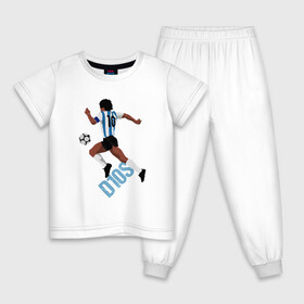 Детская пижама хлопок с принтом Diego Maradona в Новосибирске, 100% хлопок |  брюки и футболка прямого кроя, без карманов, на брюках мягкая резинка на поясе и по низу штанин
 | argentina | maradona | messi | sport | аргентина | гол | диего | марадона | месси | мяч | рука бога | спорт | футбол | чемпион