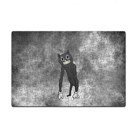 Пазл магнитный 126 элементов с принтом Cartoon cat в Новосибирске, полимерный материал с магнитным слоем | 126 деталей, размер изделия —  180*270 мм | Тематика изображения на принте: cartoon cat | crazy | horror | kitty | monster | безумный | враг | животные | зверь | злодей | злой кот | зубы | картун кэт | киска | кот | кошак | монстр | мультяшный кот | оскал | персонаж | страшилки | сумасшедший