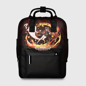 Женский рюкзак 3D с принтом Genshin Impact - Hu Tao в Новосибирске, 100% полиэстер | лямки с регулируемой длиной, сверху ручки, чтобы рюкзак нести как сумку. Основное отделение закрывается на молнию, как и внешний карман. Внутри два дополнительных кармана, один из которых закрывается на молнию. По бокам два дополнительных кармашка, куда поместится маленькая бутылочка
 | anime | fire | firefly | game | gamer | genshin | genshin impact | hu tao | hutao | impact | аниме | архонт | ваншу | геншин | геншин импакт | дилюк | импакт | ли юэ | огонь | призрак | ху тао | хутао
