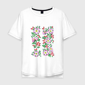 Мужская футболка хлопок Oversize с принтом Цветы в Новосибирске, 100% хлопок | свободный крой, круглый ворот, “спинка” длиннее передней части | букет | картинки | лепестки | лето | популярные | прикольные | тренды | цветы