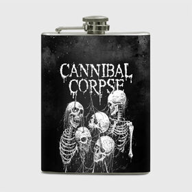 Фляга с принтом Cannibal Corpse в Новосибирске, металлический корпус | емкость 0,22 л, размер 125 х 94 мм. Виниловая наклейка запечатывается полностью | Тематика изображения на принте: canibal corpse | cannibal corpse | death metal | группы | дэт метал | канибал корпс | метал | рок