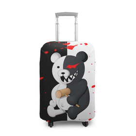 Чехол для чемодана 3D с принтом MONOKUMA  МОНОКУМА в Новосибирске, 86% полиэфир, 14% спандекс | двустороннее нанесение принта, прорези для ручек и колес | anime | danganronpa | enoshima | junko | monokuma | аниме | джунко | игра | манга | медведь | монокума | робот медведь | эношима