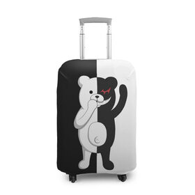 Чехол для чемодана 3D с принтом МЕДВЕДЬ МОНОКУМА в Новосибирске, 86% полиэфир, 14% спандекс | двустороннее нанесение принта, прорези для ручек и колес | anime | danganronpa | enoshima | junko | monokuma | аниме | джунко | игра | манга | медведь | монокума | робот медведь | эношима