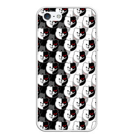 Чехол для iPhone 5/5S матовый с принтом MONOKUMA  МОНОКУМА PATTERN в Новосибирске, Силикон | Область печати: задняя сторона чехла, без боковых панелей | anime | danganronpa | enoshima | junko | monokuma | аниме | джунко | игра | манга | медведь | монокума | робот медведь | эношима