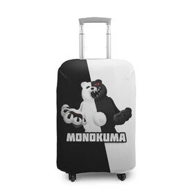 Чехол для чемодана 3D с принтом МОНОКУМА в Новосибирске, 86% полиэфир, 14% спандекс | двустороннее нанесение принта, прорези для ручек и колес | anime | danganronpa | enoshima | junko | monokuma | аниме | джунко | игра | манга | медведь | монокума | робот медведь | эношима