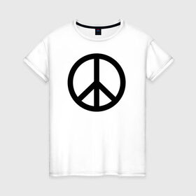 Женская футболка хлопок с принтом Символ  в Новосибирске, 100% хлопок | прямой крой, круглый вырез горловины, длина до линии бедер, слегка спущенное плечо | знак | мир | планета | свобода | символ