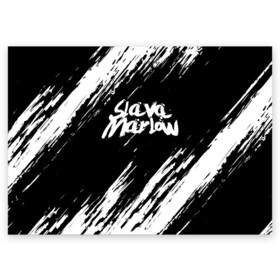 Поздравительная открытка с принтом SLAVA MARLOW | СЛАВА МАРЛОУ в Новосибирске, 100% бумага | плотность бумаги 280 г/м2, матовая, на обратной стороне линовка и место для марки
 | rap | slava marlow | артём готлиб | видеоблогер и рэпер | российский музыкальный продюсер | рэп | слава марлоу
