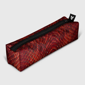 Пенал 3D с принтом Red Snake в Новосибирске, 100% полиэстер | плотная ткань, застежка на молнии | reptile | scale | skin | snake | чешуя